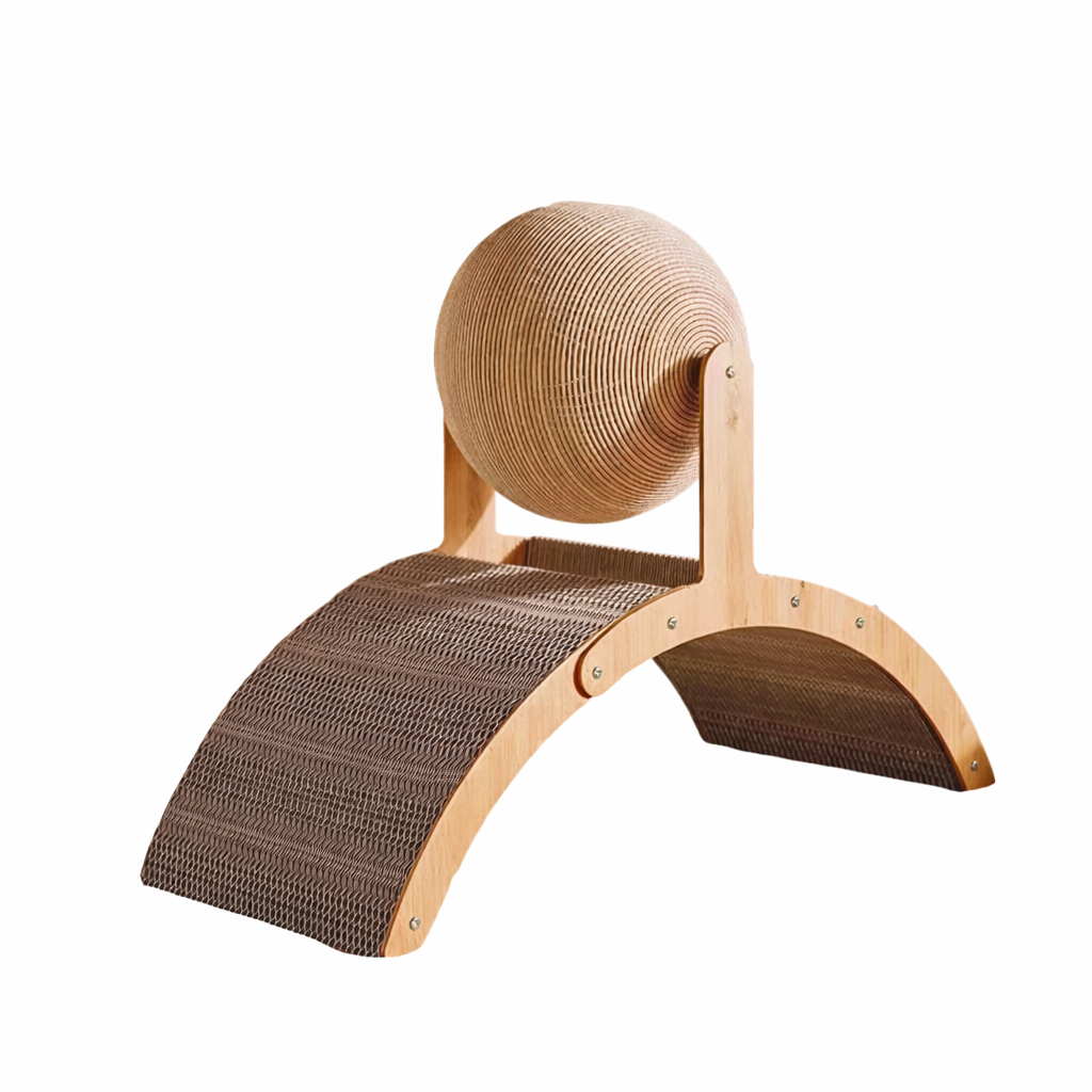 2-in-1 Holz-Kratzball für Katzen