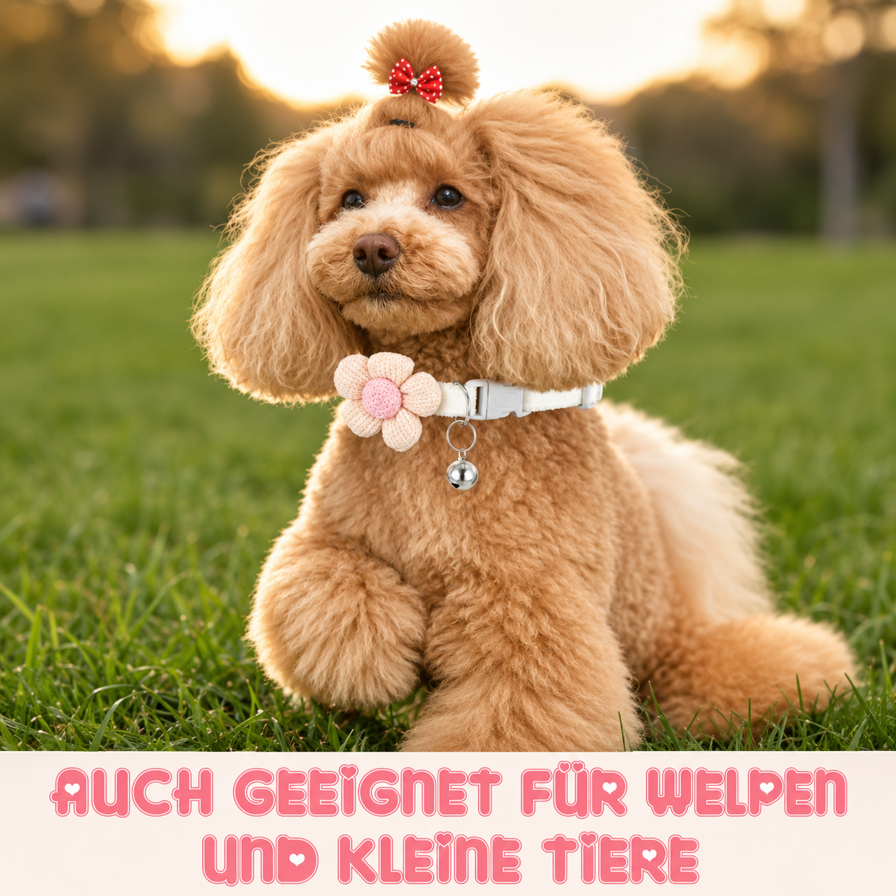 Katzenhalsband mit Glocke & Blume
