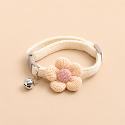 Katzenhalsband mit Glocke & Blume