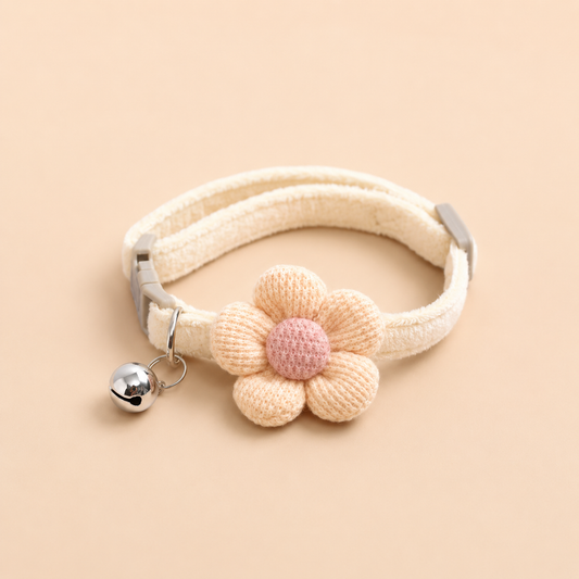Katzenhalsband mit Glocke & Blume