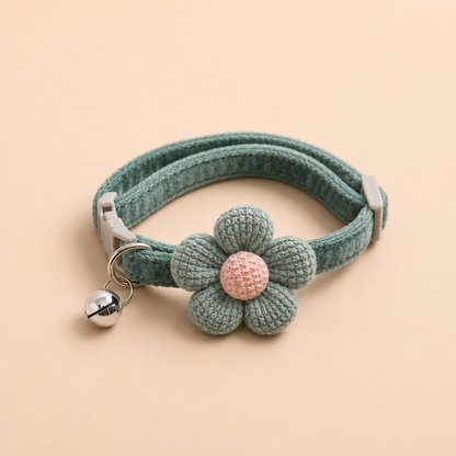 Katzenhalsband mit Glocke & Blume