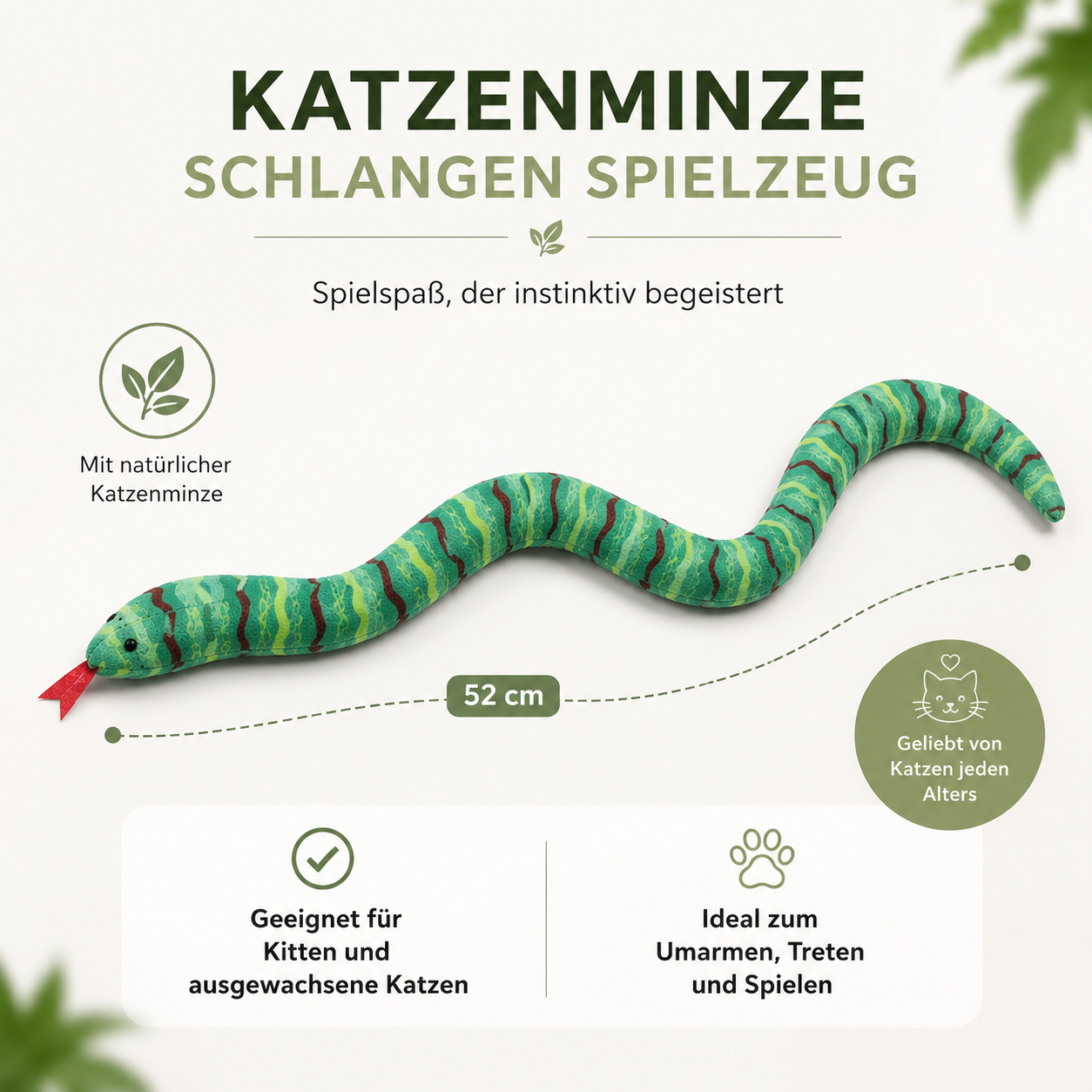 Katzenminze-Schlangen Spielzeug für Katzen