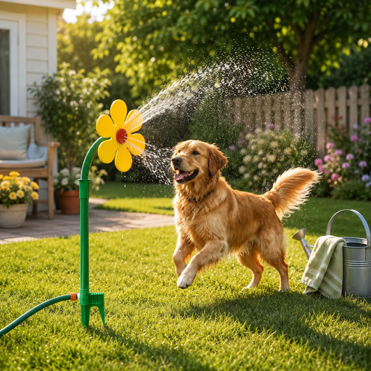 Tanzender Wassersprinkler für Hunde