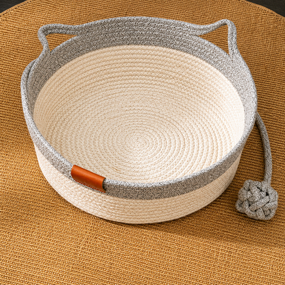Handgeflochtenes Rattan-Katzenbett