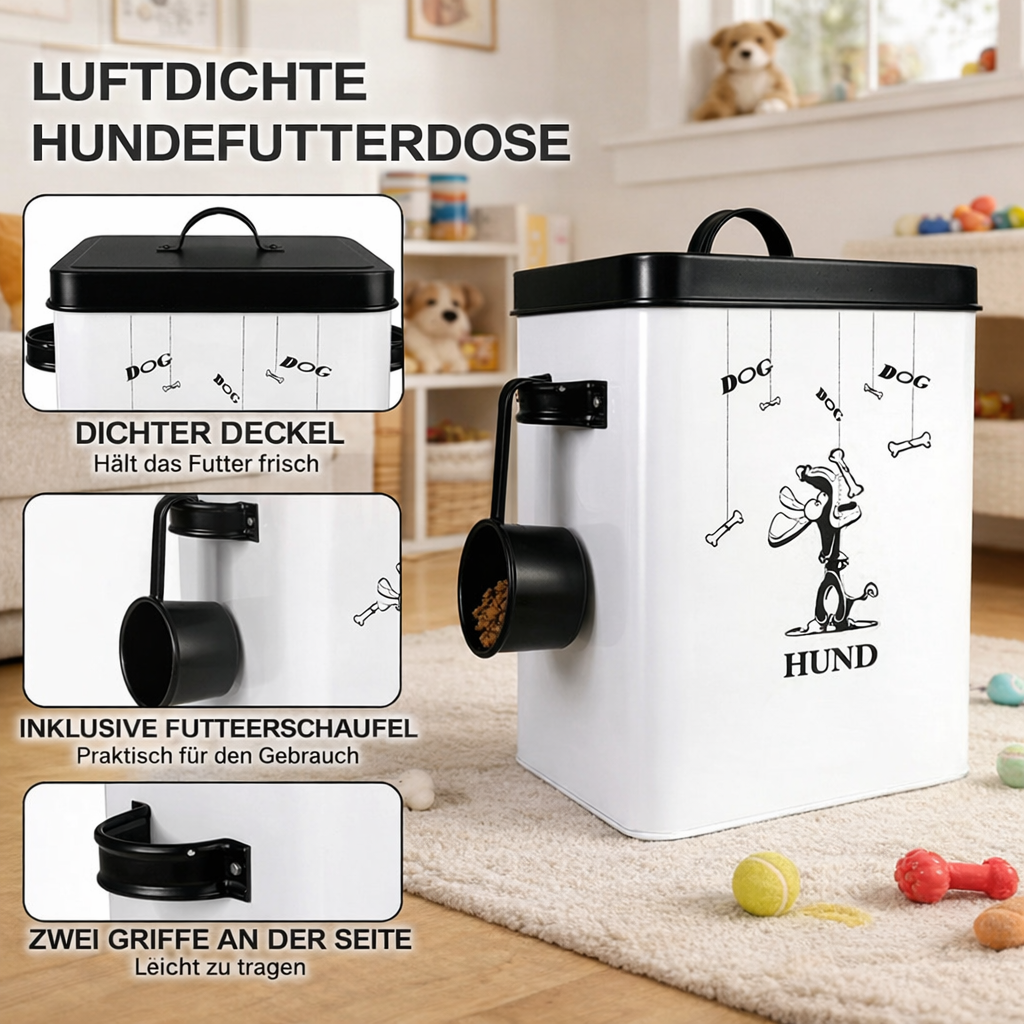Luftdichter Futterbehälter aus Metall