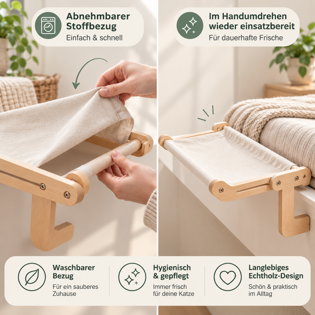 Katzenhängematte aus Holz