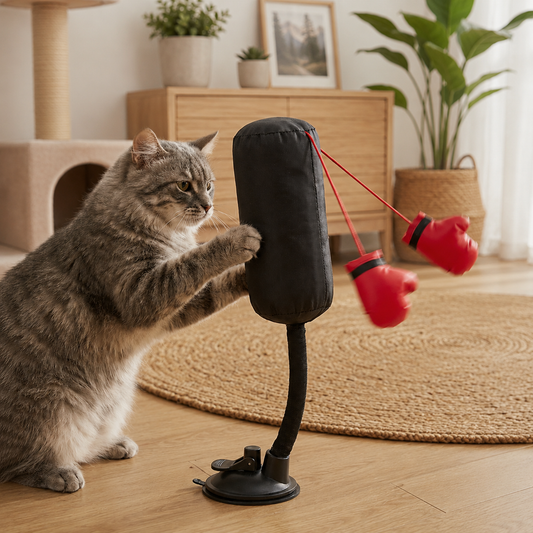 Katzen Boxsack mit Saugnapf