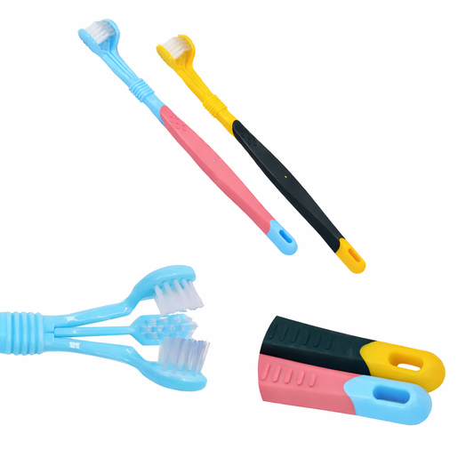 3-seitige Haustier Zahnbürste