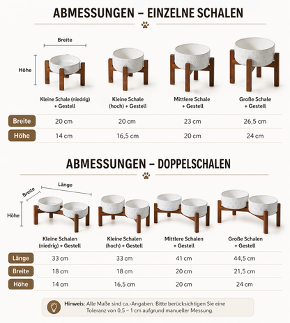 Erhöhter Doppelnapf Keramik