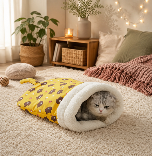Flauschiger Kuschelsack für Katzen
