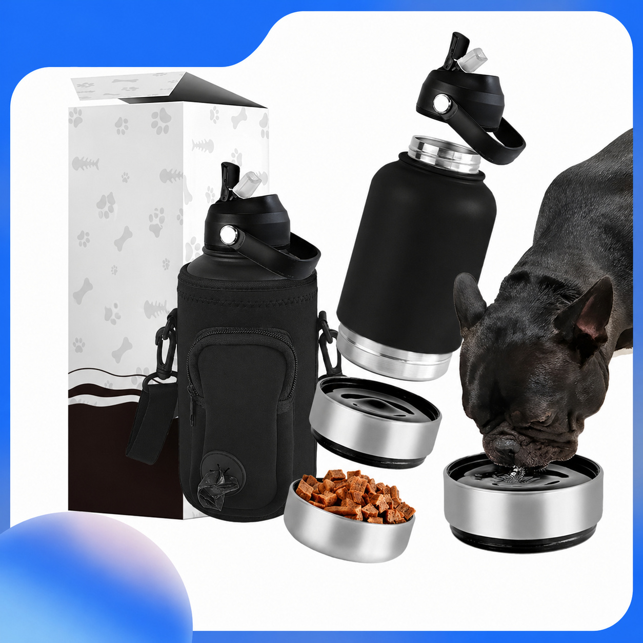 3-in-1 Trinkflasche für Hunde & Katzen