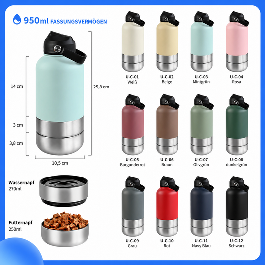 3-in-1 Trinkflasche für Hunde & Katzen