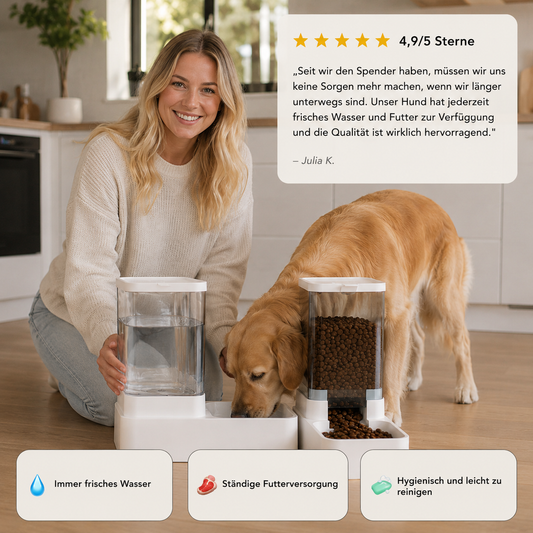 Automatischer Futter & Wasser Spender für Hunde