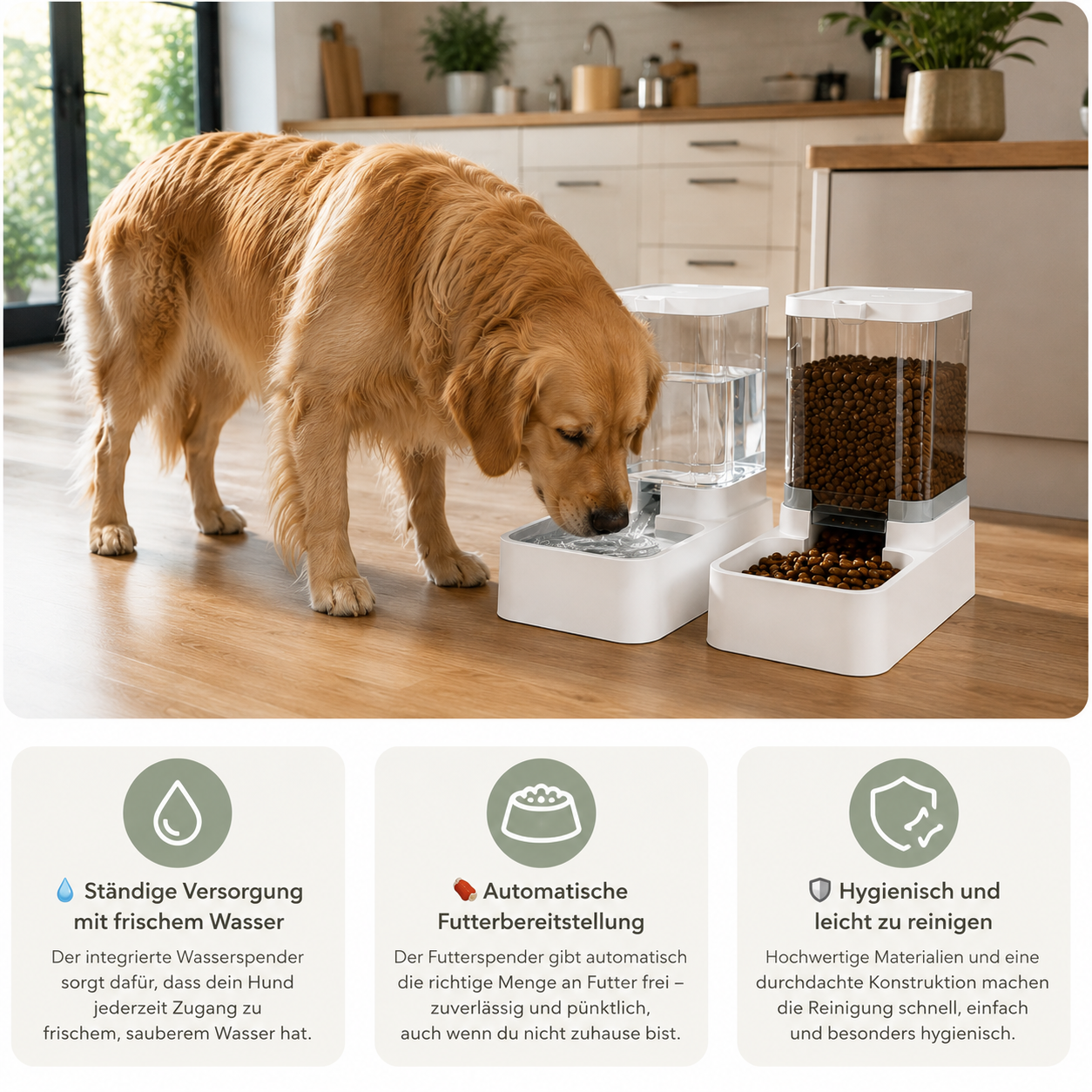 Automatischer Futter & Wasser Spender für Hunde