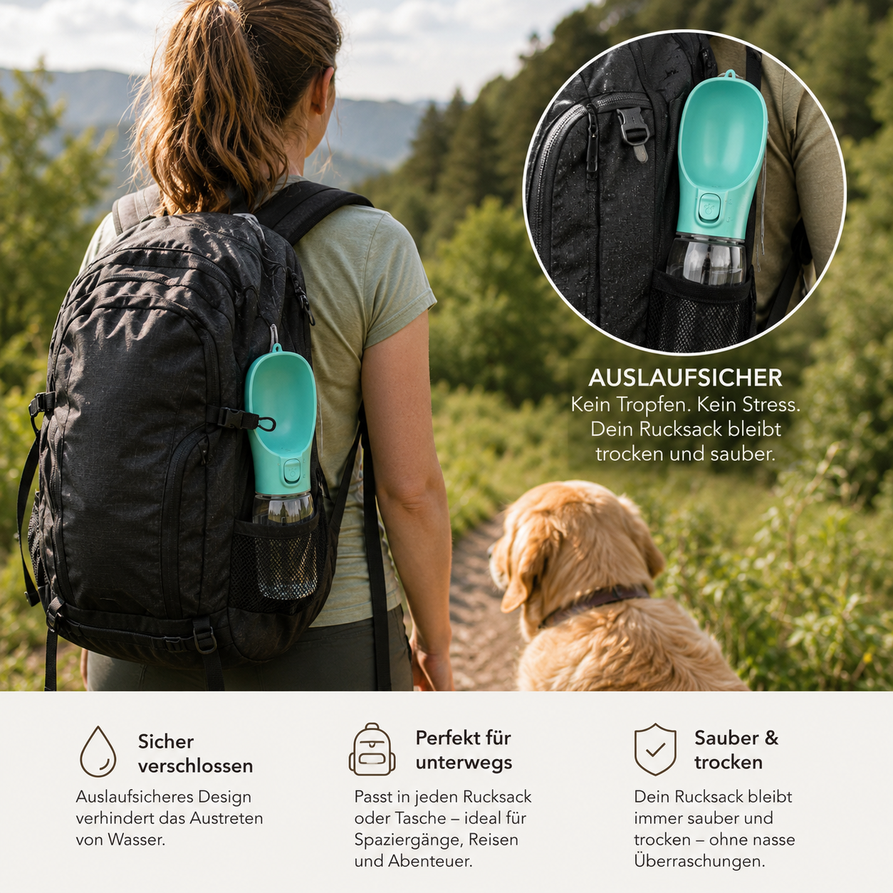 Tragbare Hundetrinkflasche