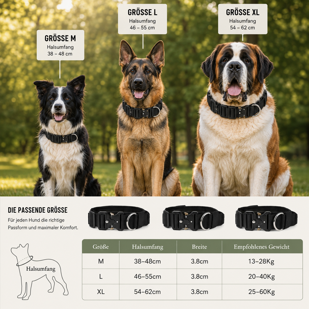 Taktisches Hundehalsband & Geschirr