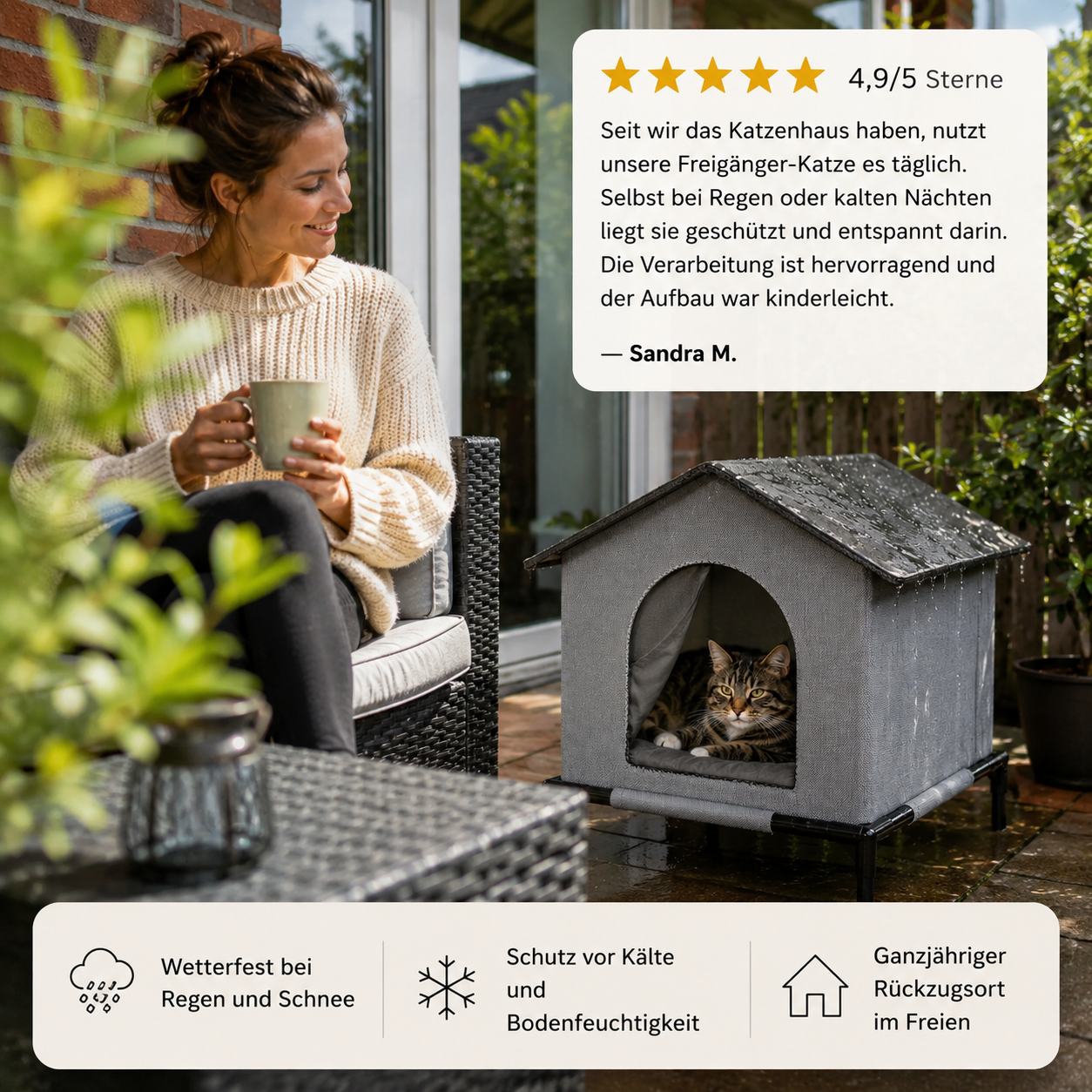 Wetterfestes Katzenhaus Outdoor