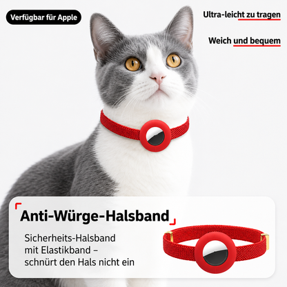 Katzenhalsband mit GPS-Tracker Halter