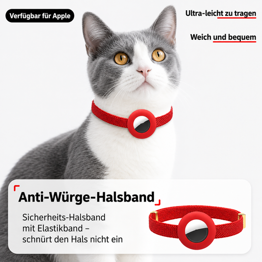 Katzenhalsband mit GPS-Tracker Halter