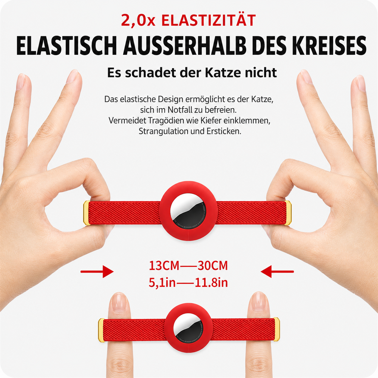 Katzenhalsband mit GPS-Tracker Halter