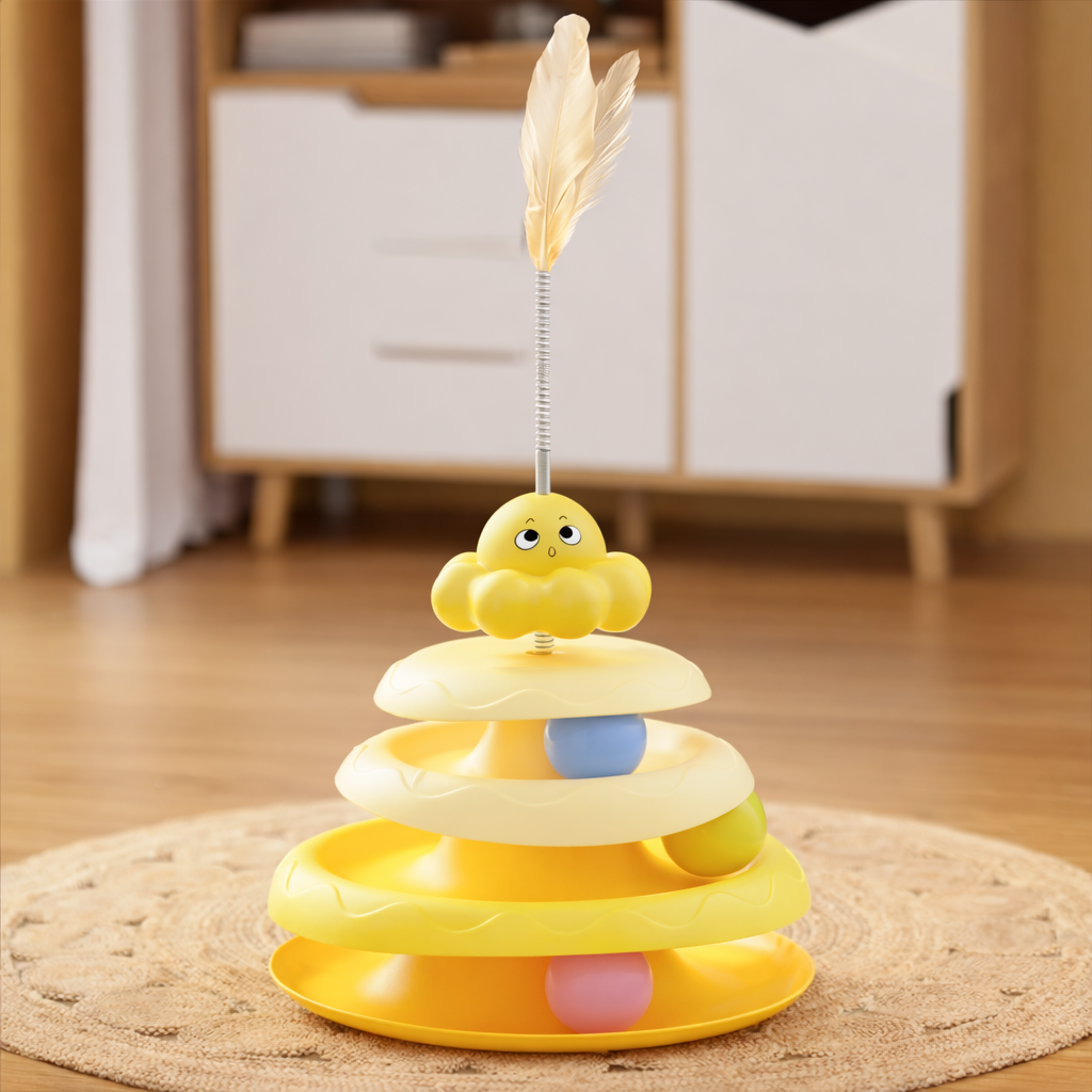 Katzen Spielturm mit Bällen