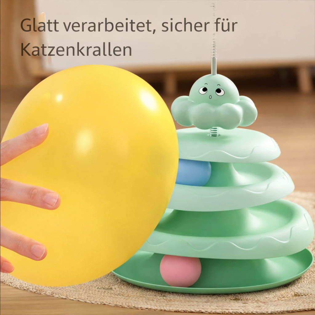 Katzen Spielturm mit Bällen