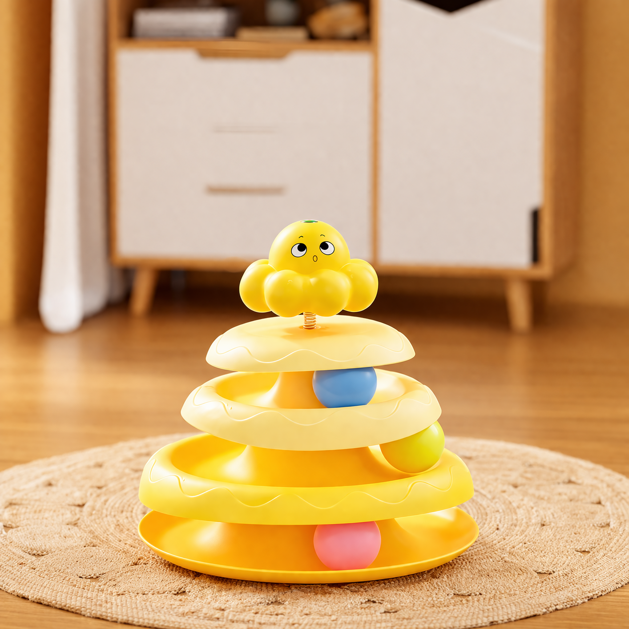 Katzen Spielturm mit Bällen