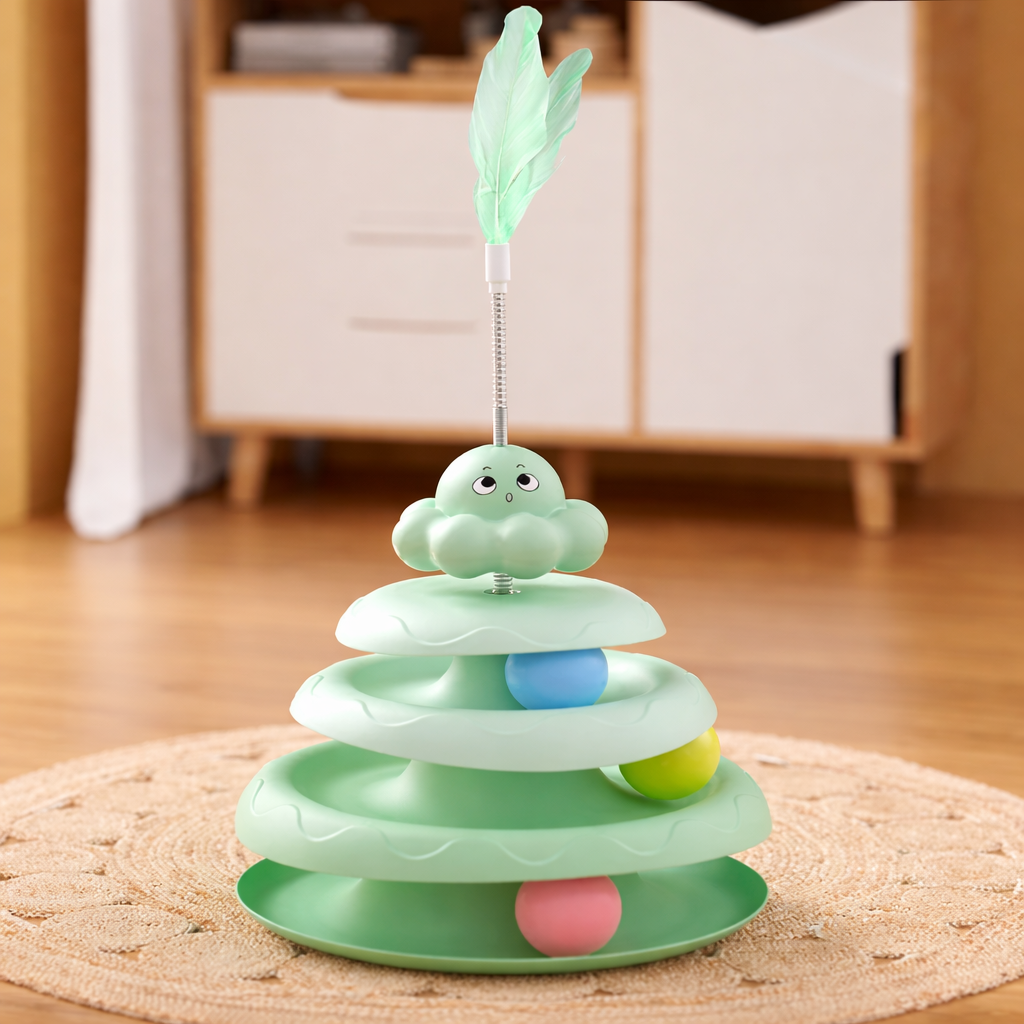 Katzen Spielturm mit Bällen