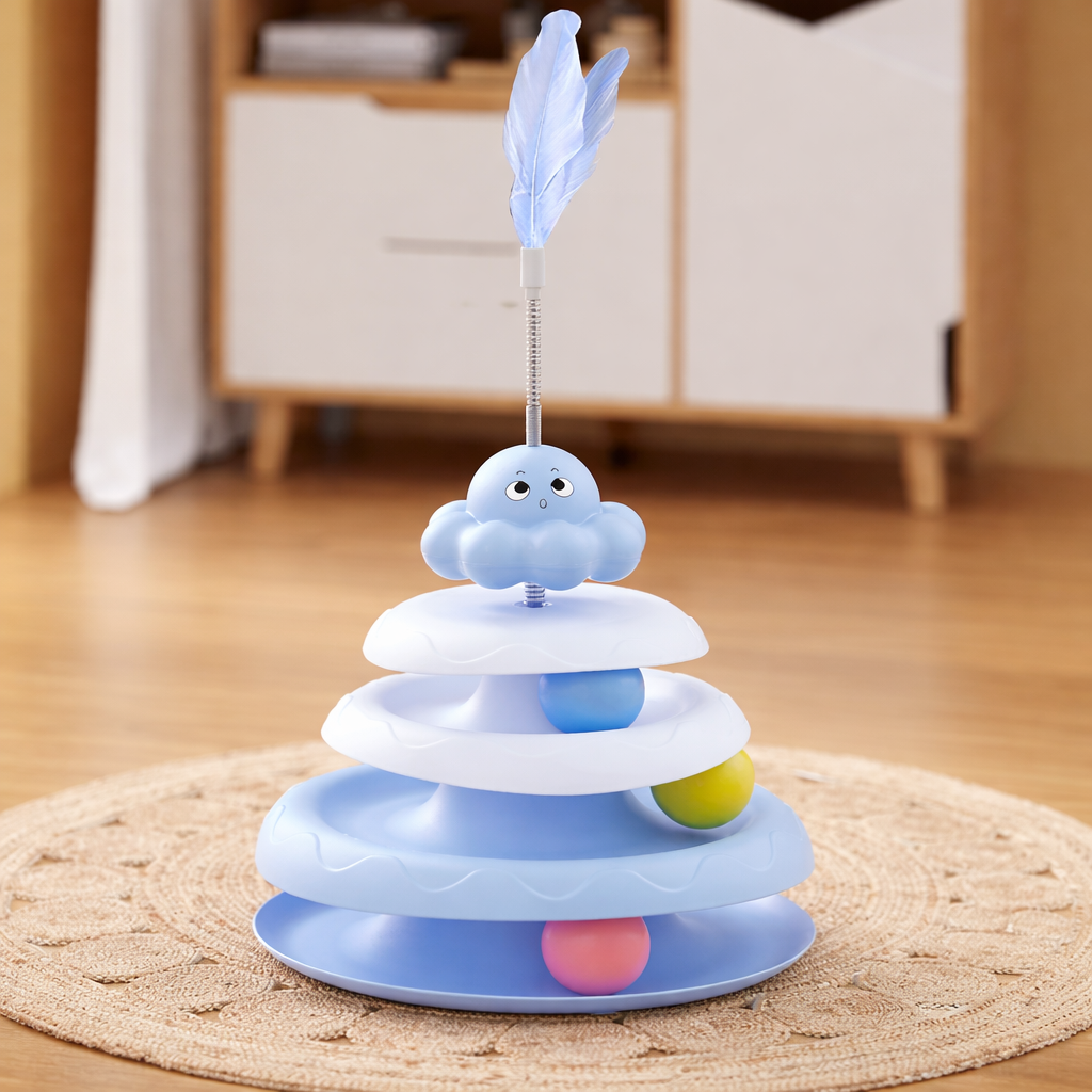 Katzen Spielturm mit Bällen