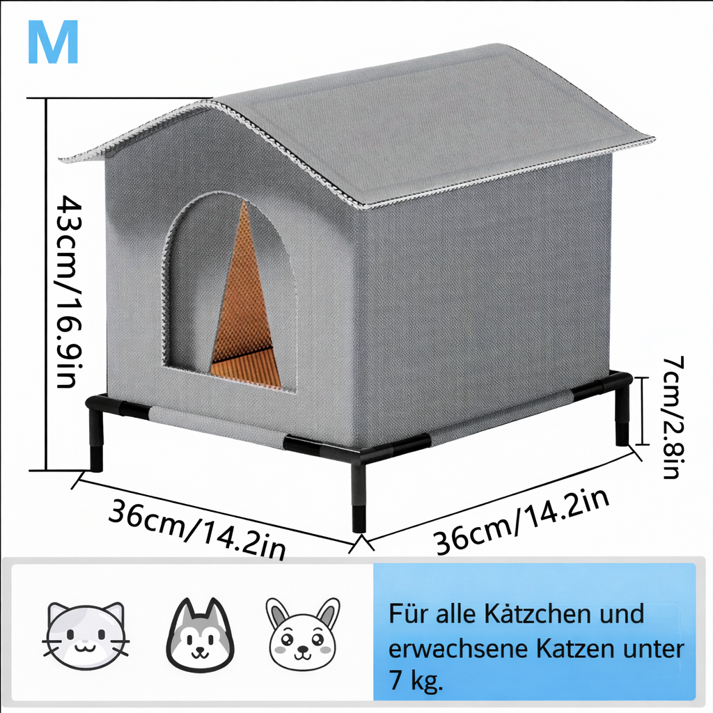 Wetterfestes Katzenhaus Outdoor