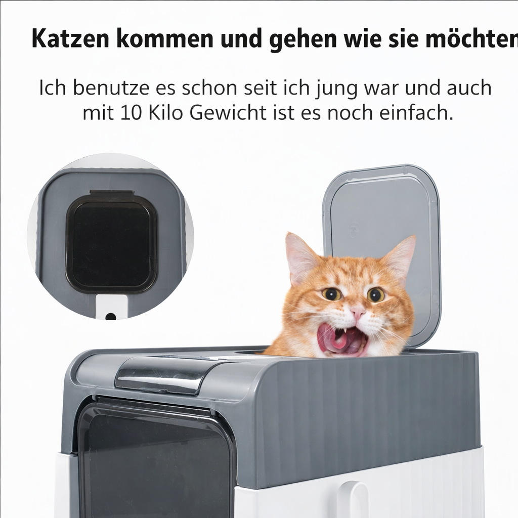 Geschlossenes Katzenklo mit Schublade