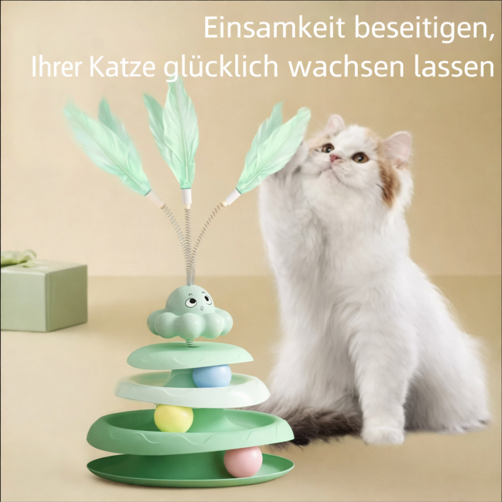 Katzen Spielturm mit Bällen