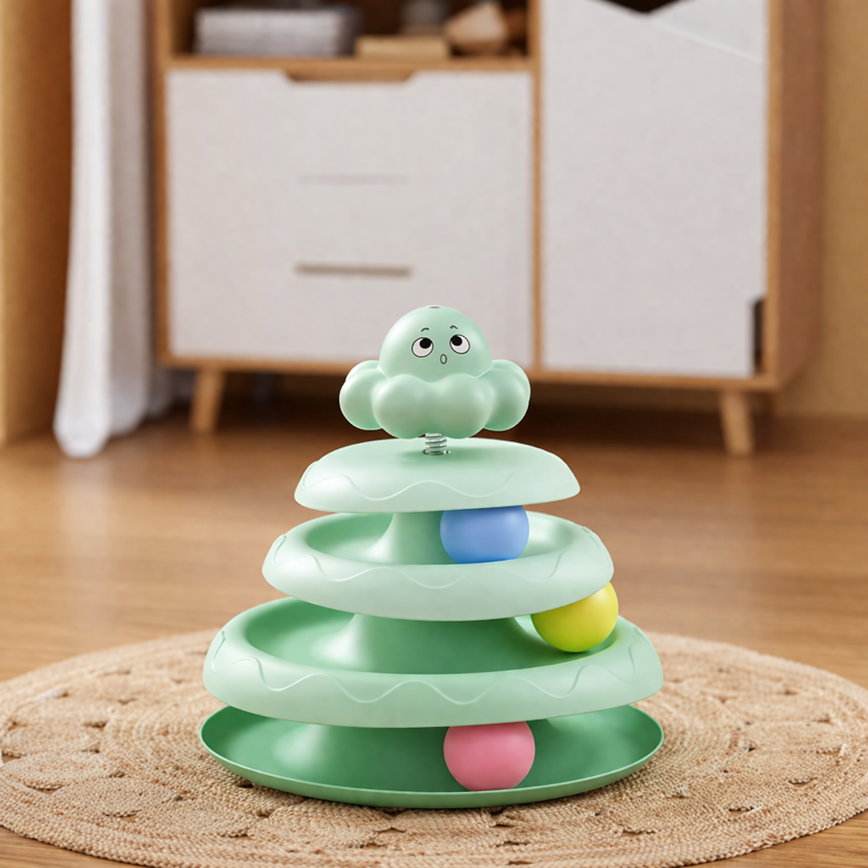 Katzen Spielturm mit Bällen