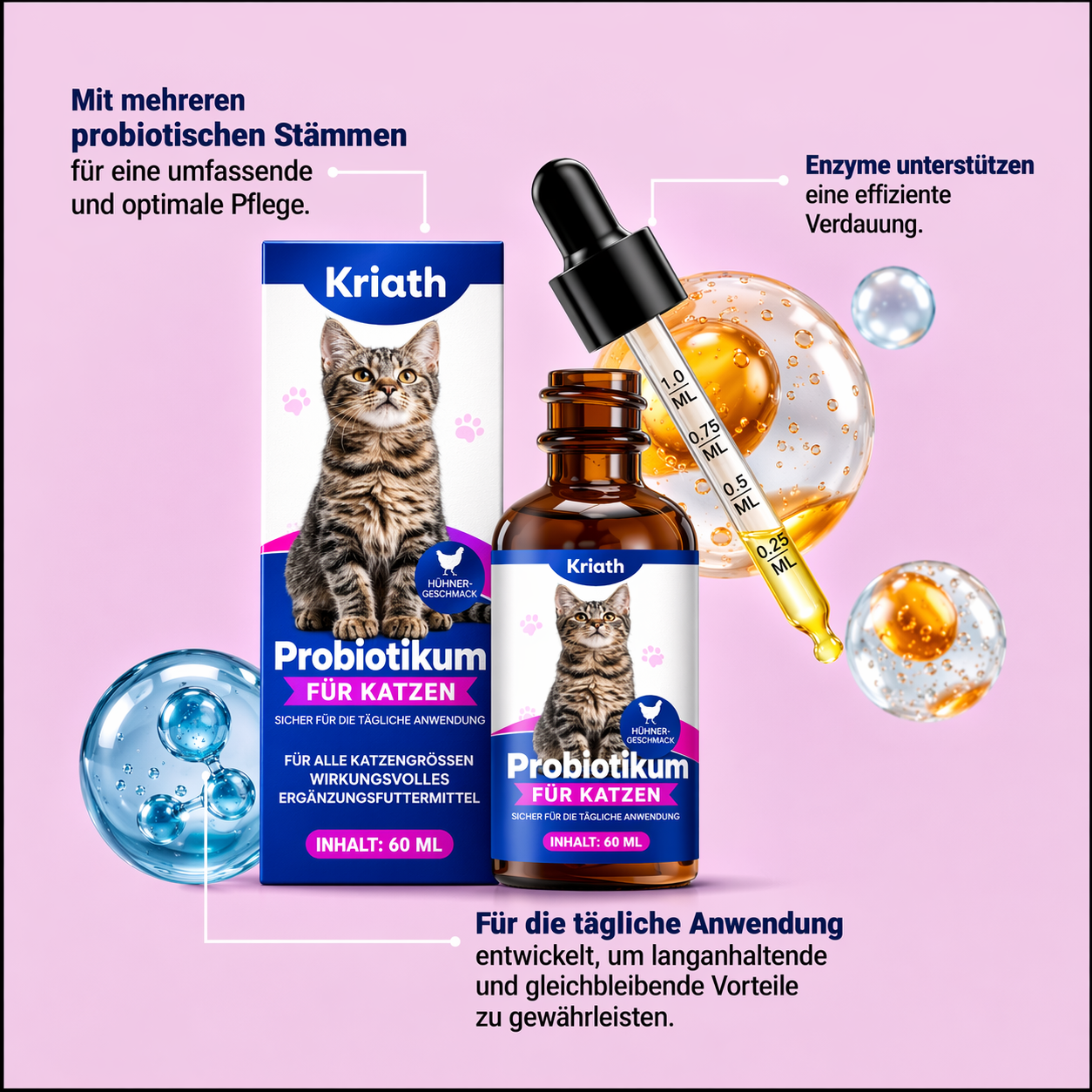 Probiotische Tropfen für Katzen