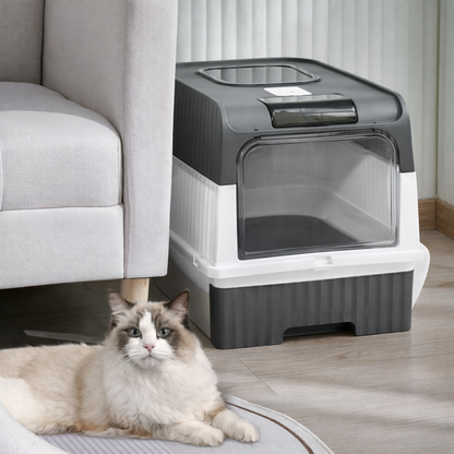 Geschlossenes Katzenklo mit Schublade