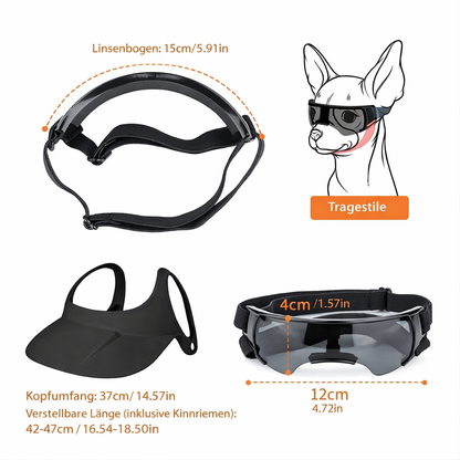 Hundesonnenhut mit Brille
